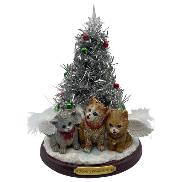 A Meow-Y Christmas To All Caroling Kitten Tree Light-Up Bradford Exchange Figuri - Picture 2 of 16
